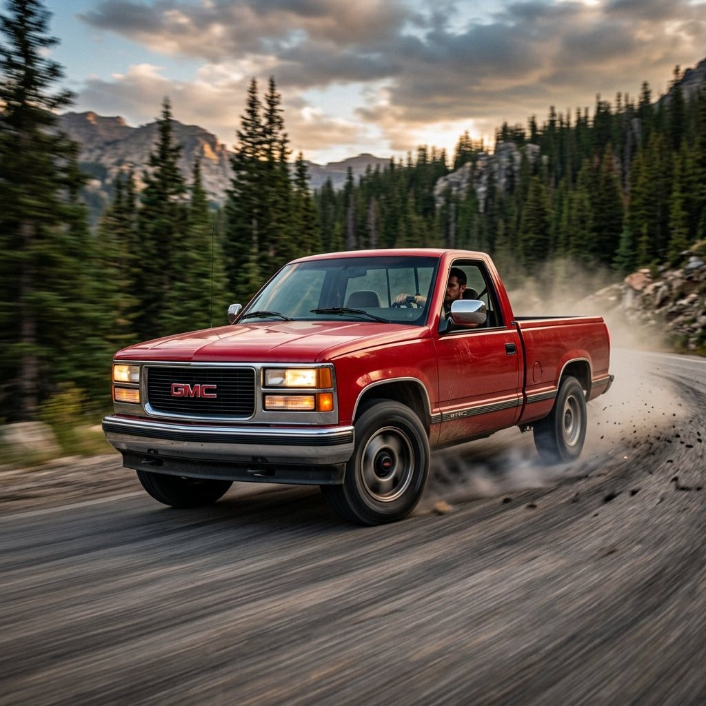 Action Shot: GMC C/K Trucks Driving Fast