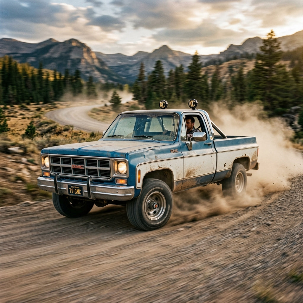 Action Shot: GMC C/K Trucks Driving Fast