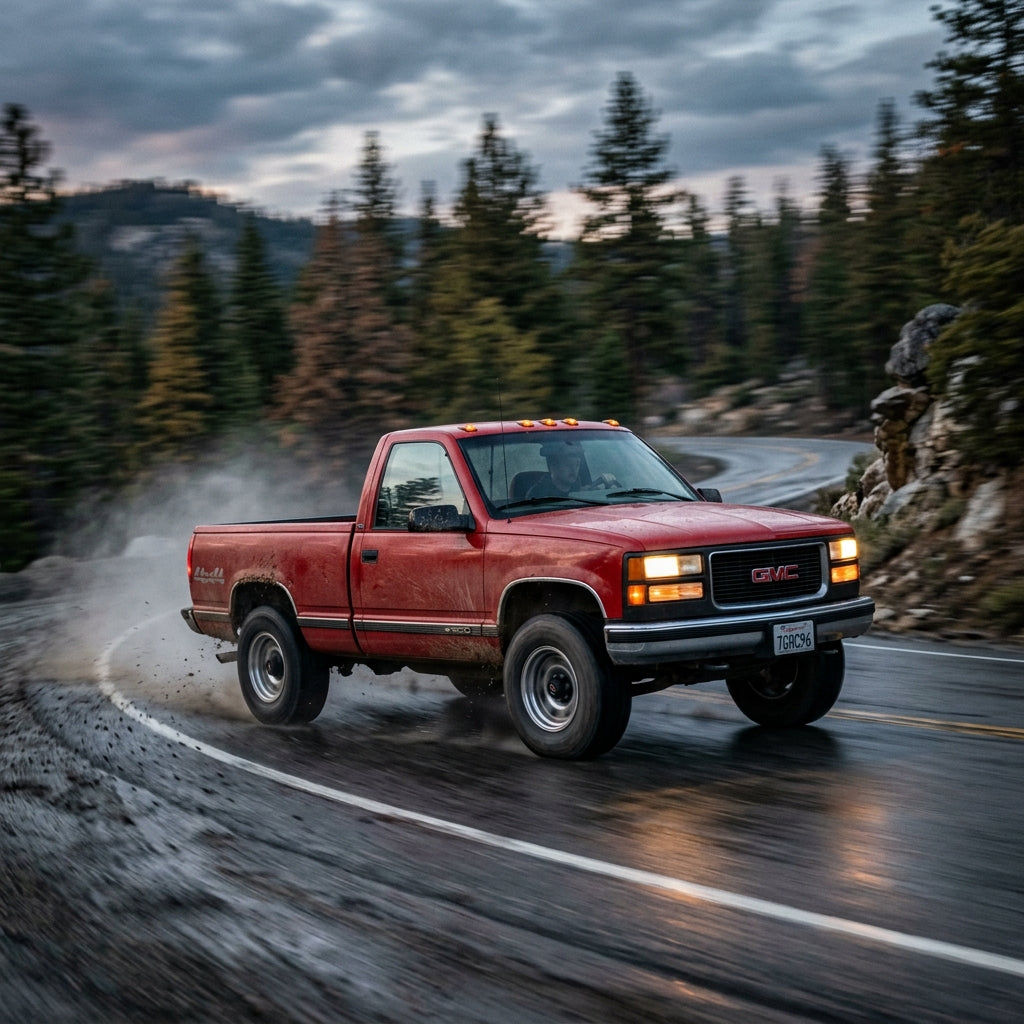 Action Shot: GMC C/K Trucks Driving Fast