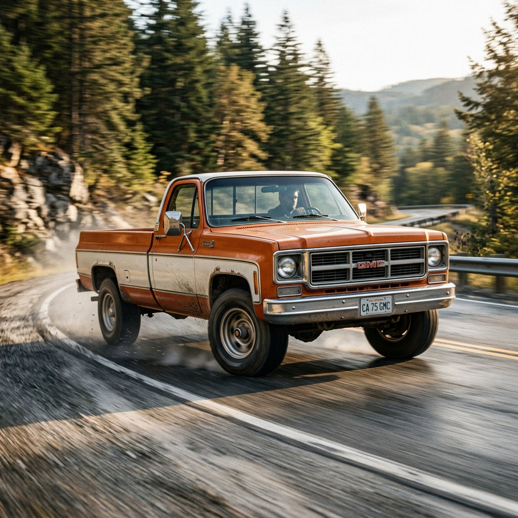 Action Shot: GMC C/K Trucks Driving Fast