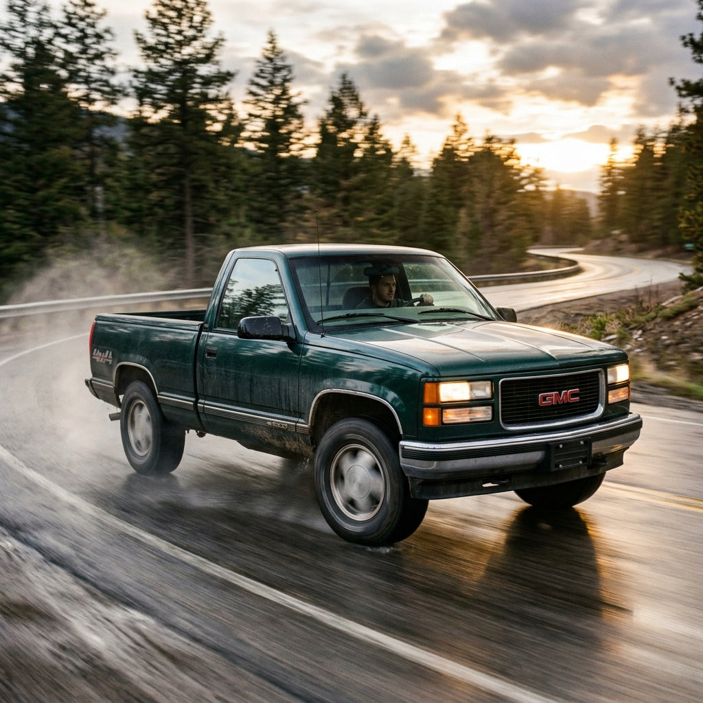 Action Shot: GMC C/K Trucks Driving Fast