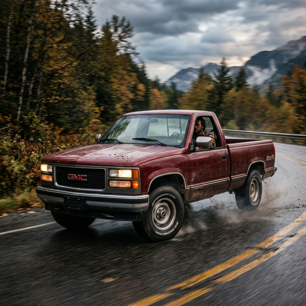 Action Shot: GMC C/K Trucks Driving Fast