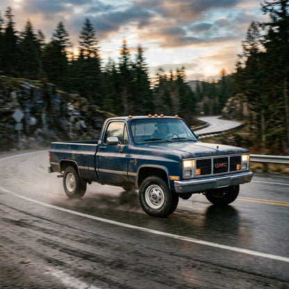 Action Shot: GMC C/K Trucks Driving Fast