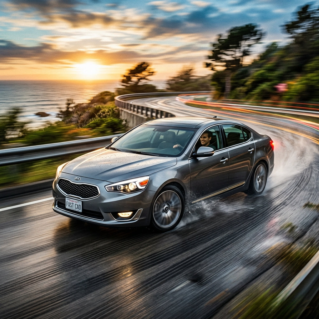 Action Shot: Kia Cadenza Driving Fast