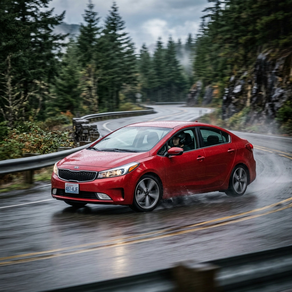 Action Shot: Kia Forte Driving Fast