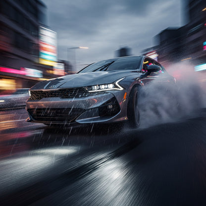 Action Shot: Kia K5 Driving Fast