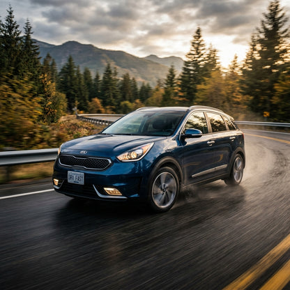 Action Shot: Kia Niro Driving Fast