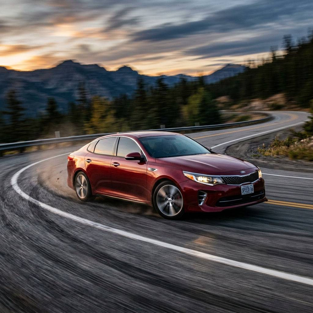 Action Shot: Kia Optima Driving Fast