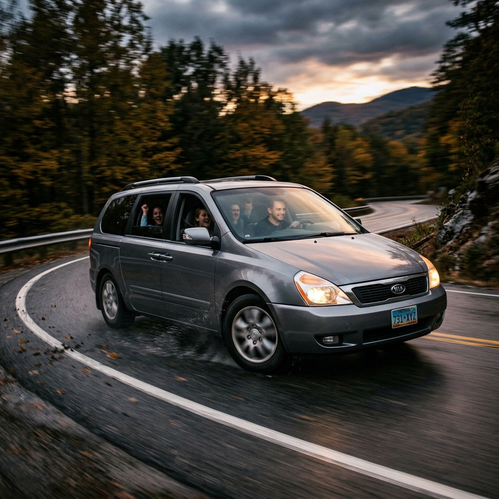 Action Shot: Kia Sedona Driving Fast