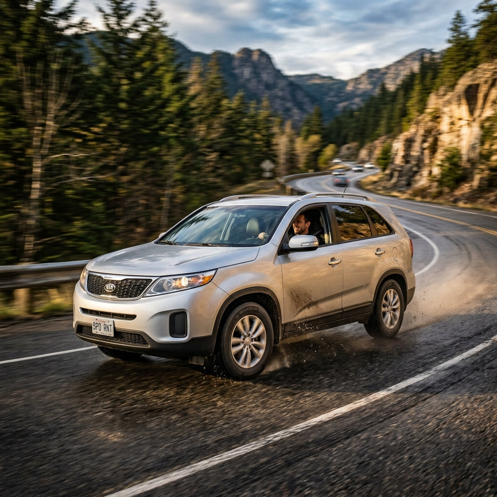 Action Shot: Kia Sorento Driving Fast
