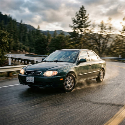 Action Shot: Kia Spectra Driving Fast