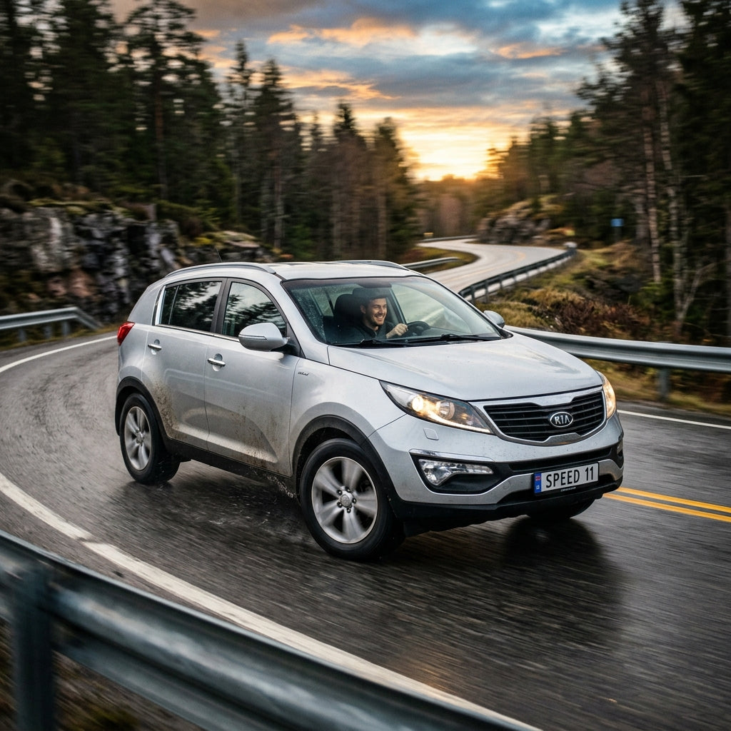 Action Shot: Kia Sportage Driving Fast