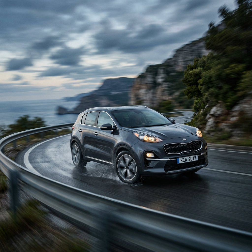 Action Shot: Kia Sportage Driving Fast
