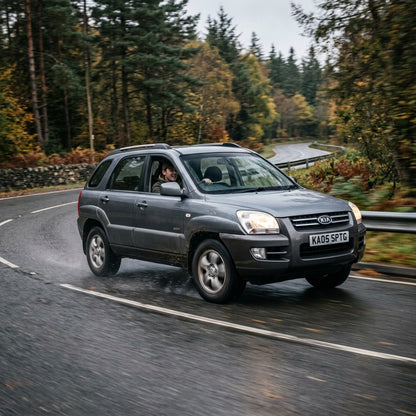 Action Shot: Kia Sportage Driving Fast
