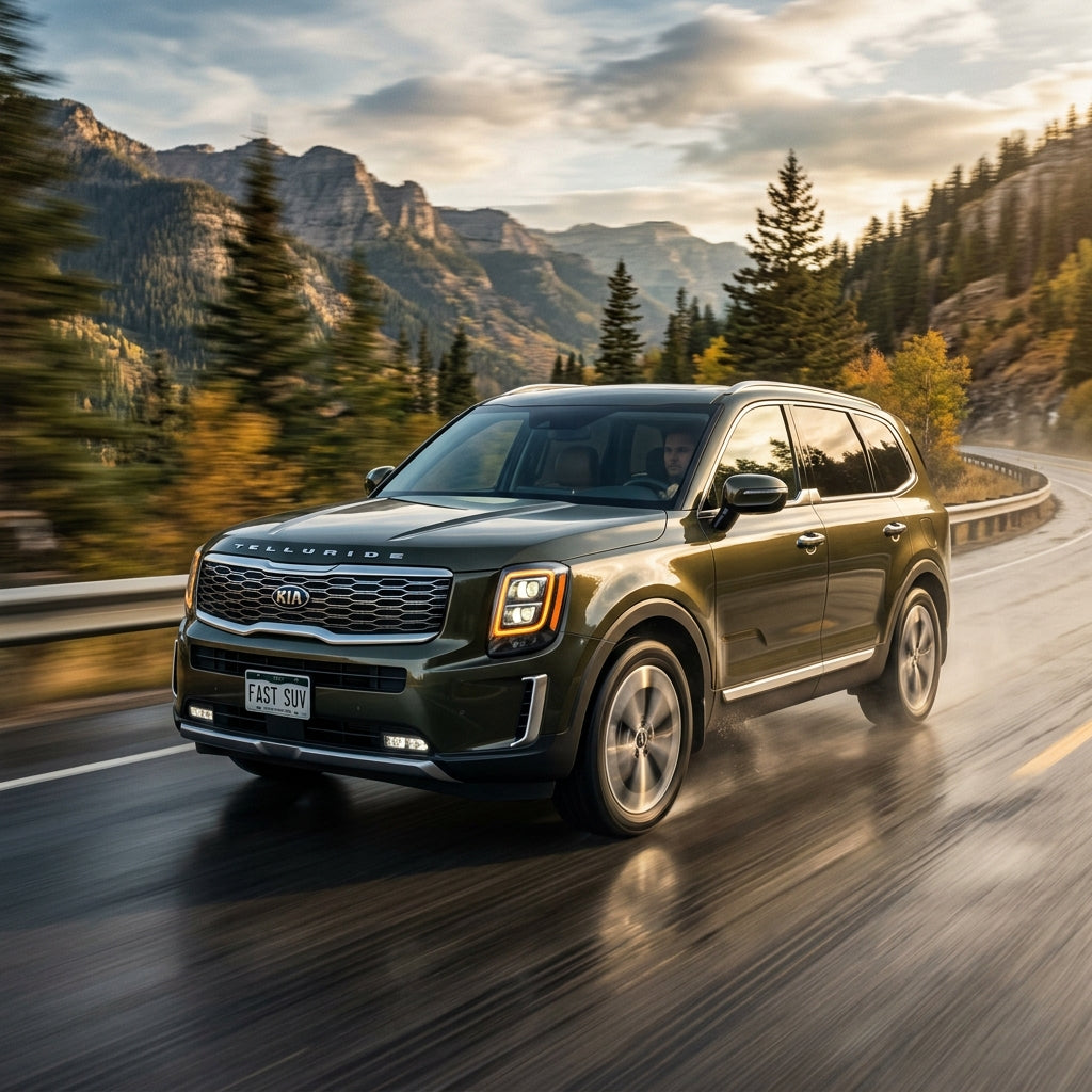 Action Shot: Kia Telluride Driving Fast