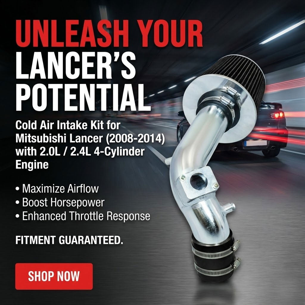 Cold Air Intake for Mitsubishi Lancer (2008-2014) 2.0L 2.4L Engine - Black