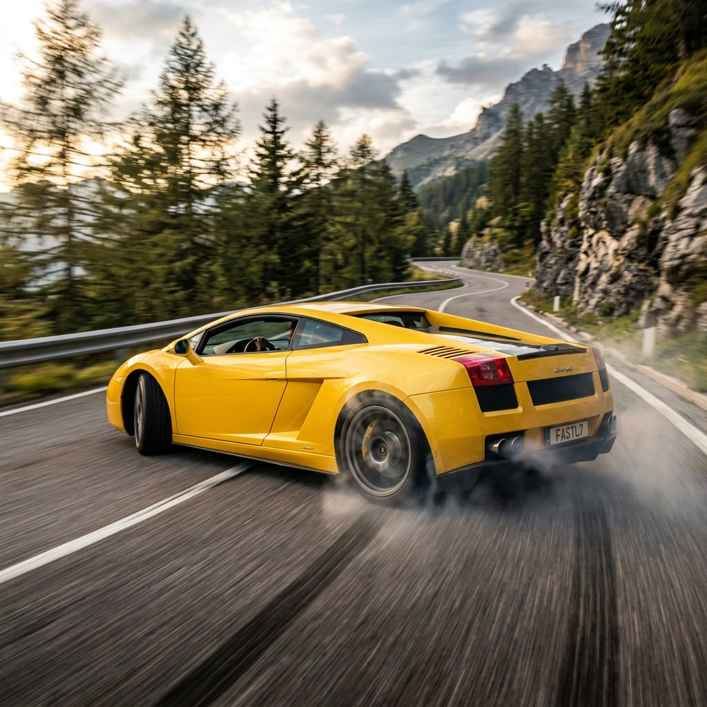 Action Shot: Lamborghini Gallardo Driving Fast