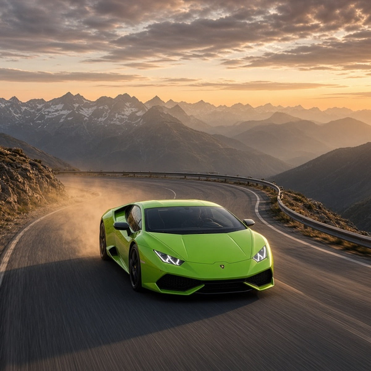 Stage 2 AI Performance Chip Module OBD2 for Lamborghini – Adaptive Power & Fuel Efficiency - Lamborghini Huracan driving fast