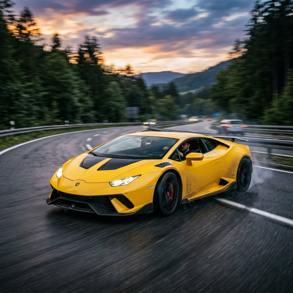 Action Shot: Lamborghini Huracán Driving Fast