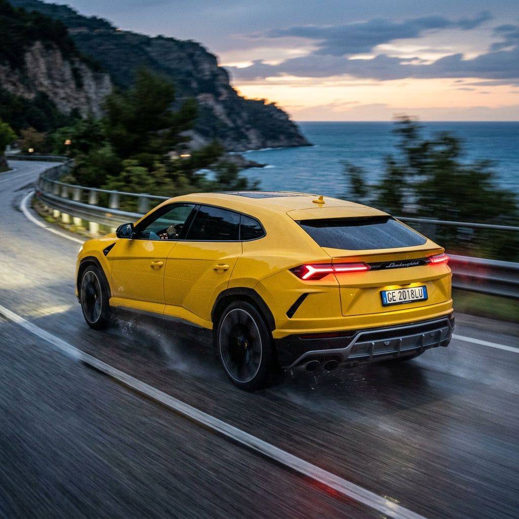 Action Shot: Lamborghini Urus Driving Fast