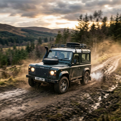 Action Shot: Land Rover Defender Driving Fast