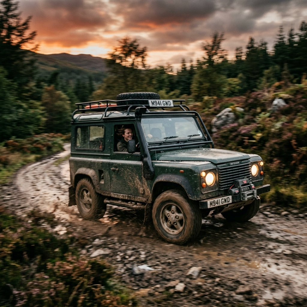 Action Shot: Land Rover Defender Driving Fast