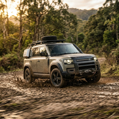 Action Shot: Land Rover Defender 110 Driving Fast