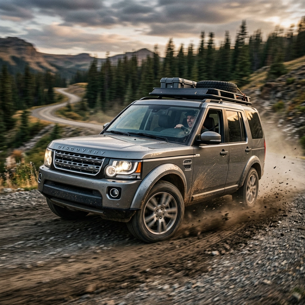 Action Shot: Land Rover Discovery Driving Fast
