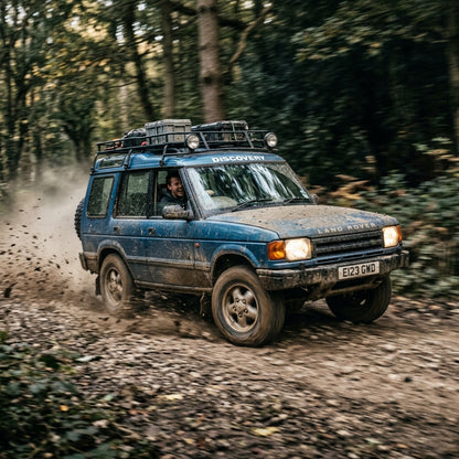Action Shot: Land Rover Discovery Defender Driving Fast