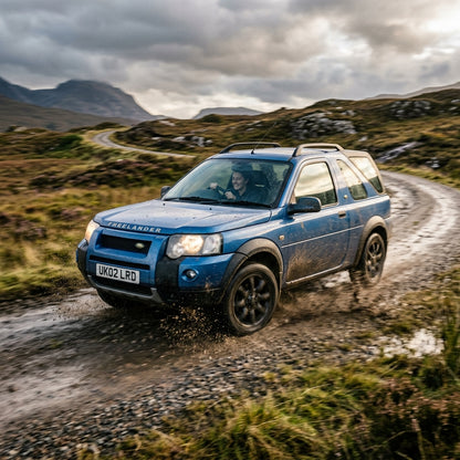 Action Shot: Land Rover Freelander Driving Fast