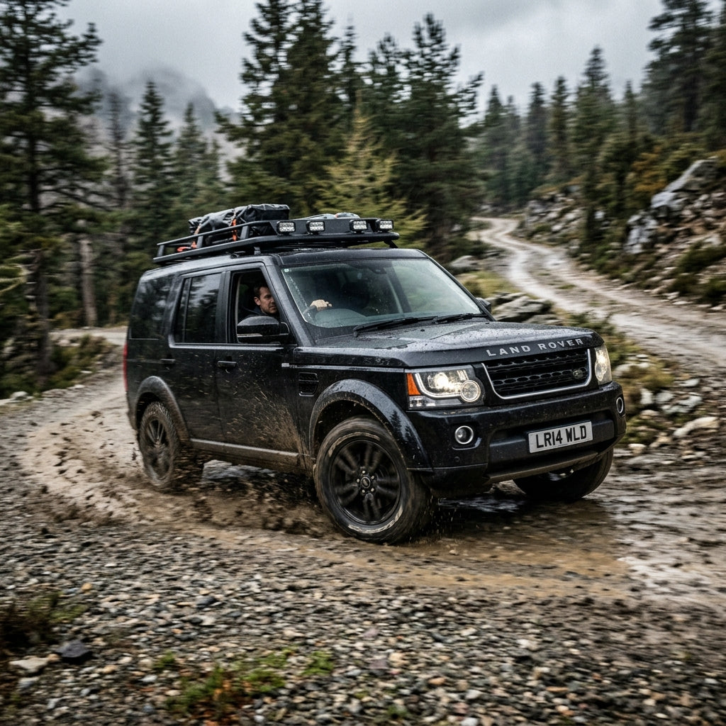 Action Shot: Land Rover LR4 Driving Fast