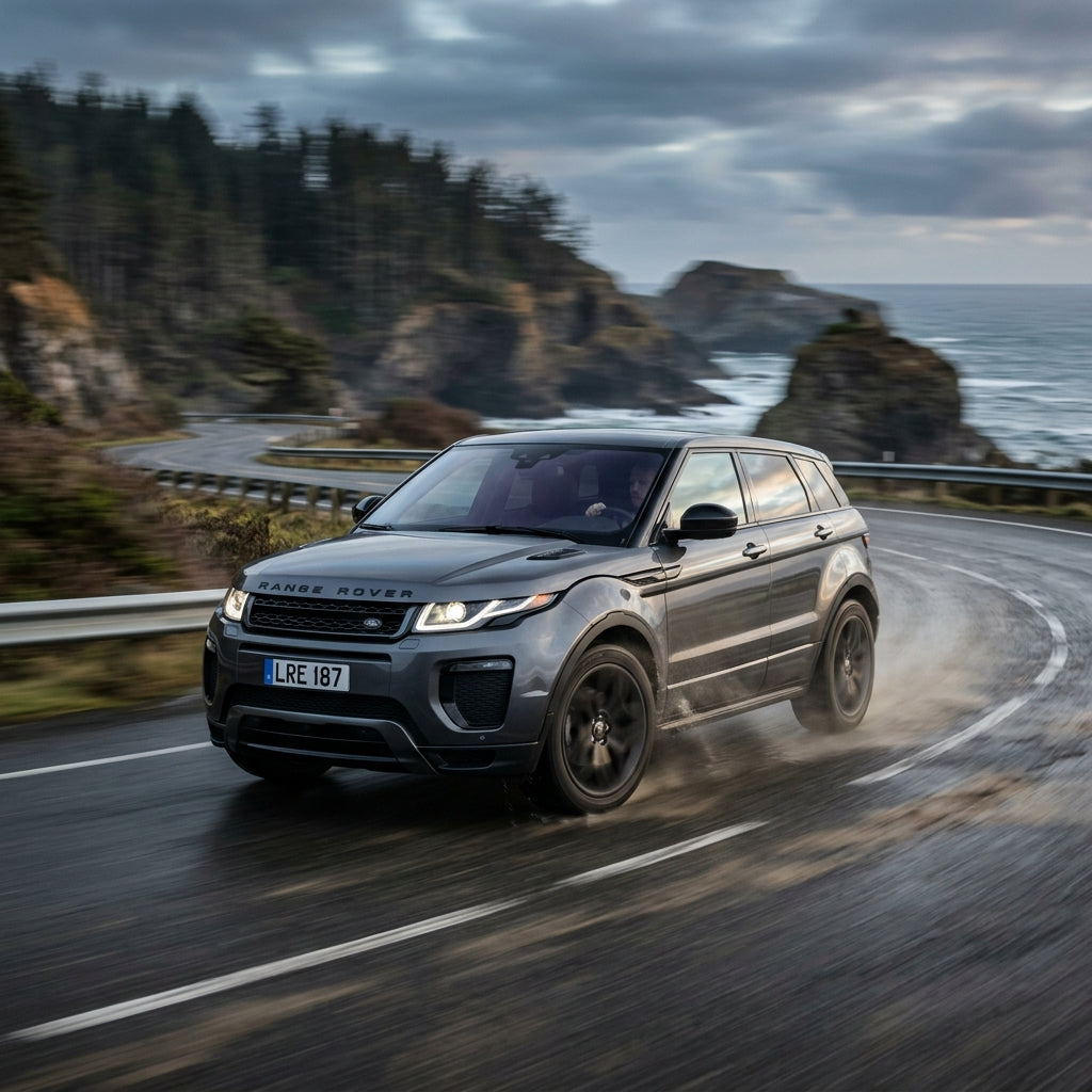 Action Shot: Land Rover Range Rover Evoque Driving Fast