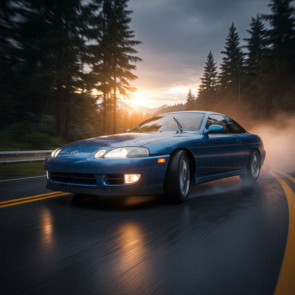 Action Shot: Lexus SC400 Driving Fast