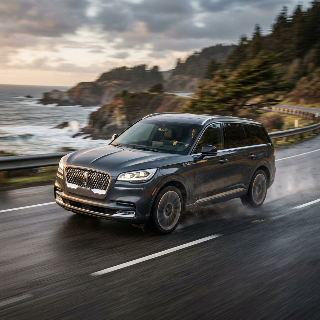 Action Shot: Lincoln Aviator Driving Fast