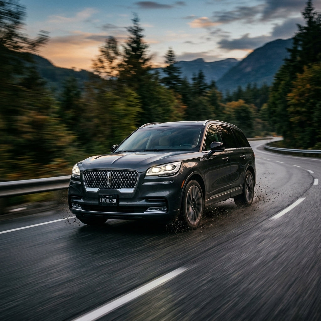 Action Shot: Lincoln Aviator Driving Fast