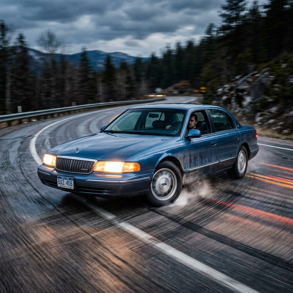 Action Shot: Lincoln Continental Driving Fast
