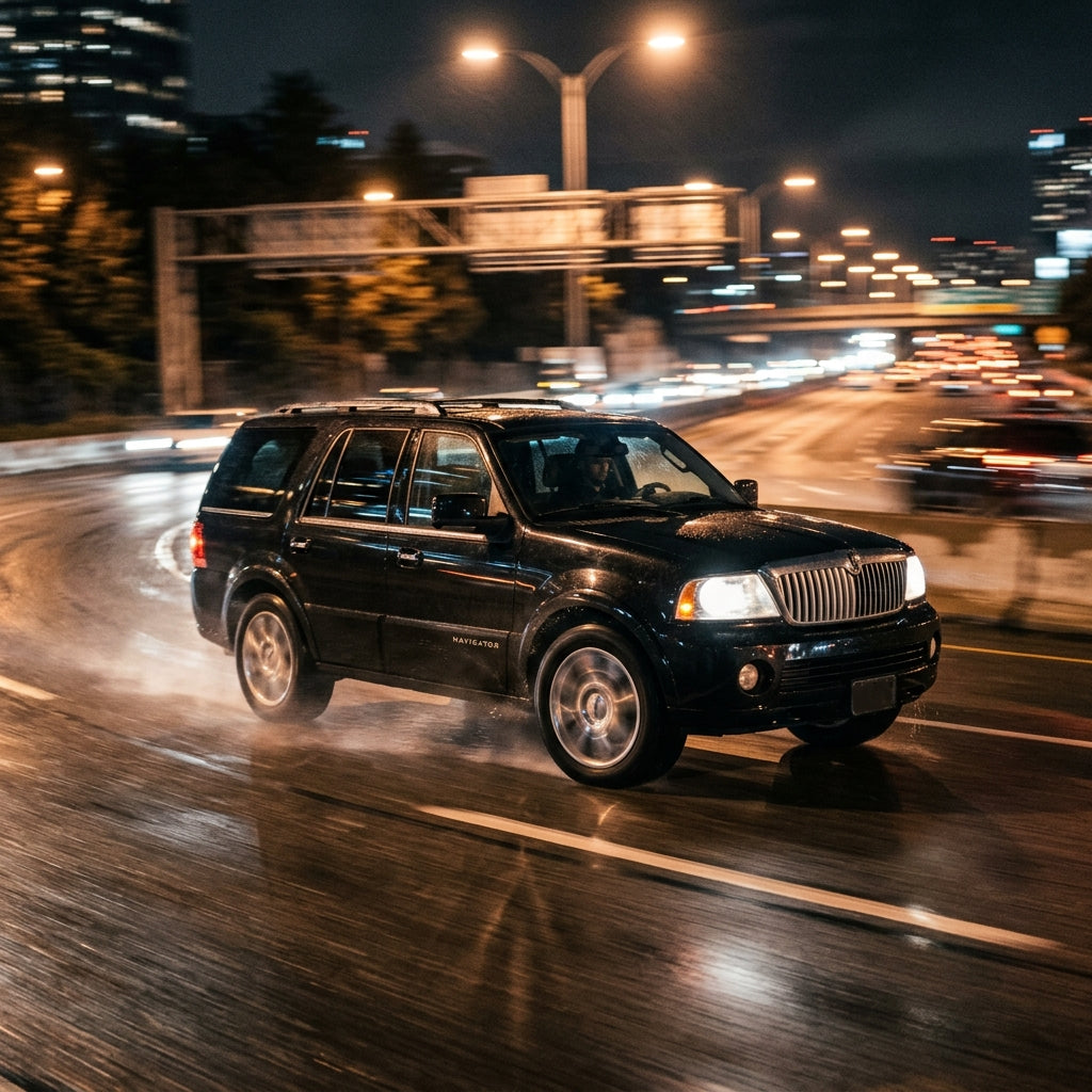 Action Shot: Lincoln Navigator Driving Fast