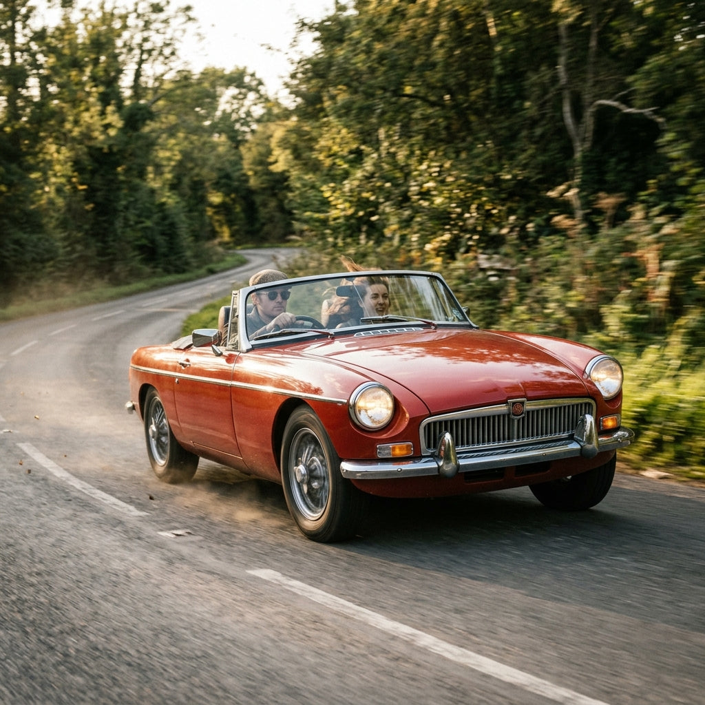 Action Shot: MG MGB,Midget Driving Fast