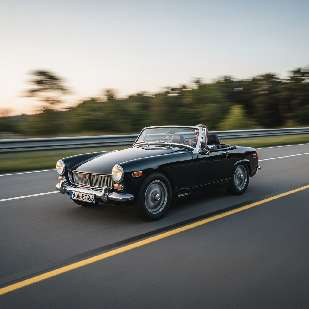 Action Shot: MG  Midget Driving Fast