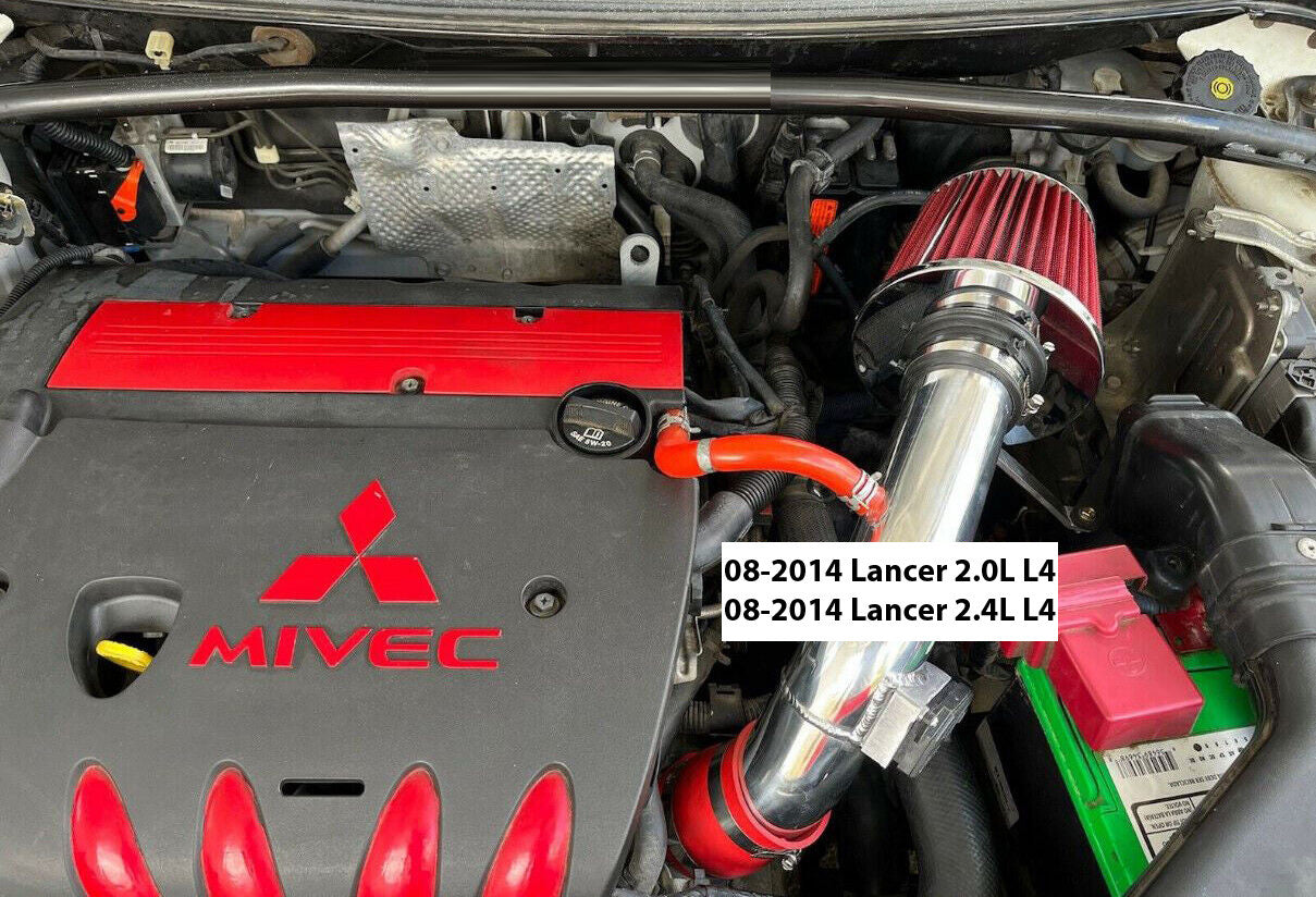 Performance Air Intake For Mitsubishi Lancer (2008-2014) With 2.0L/ 2.4L L4 Engines Red