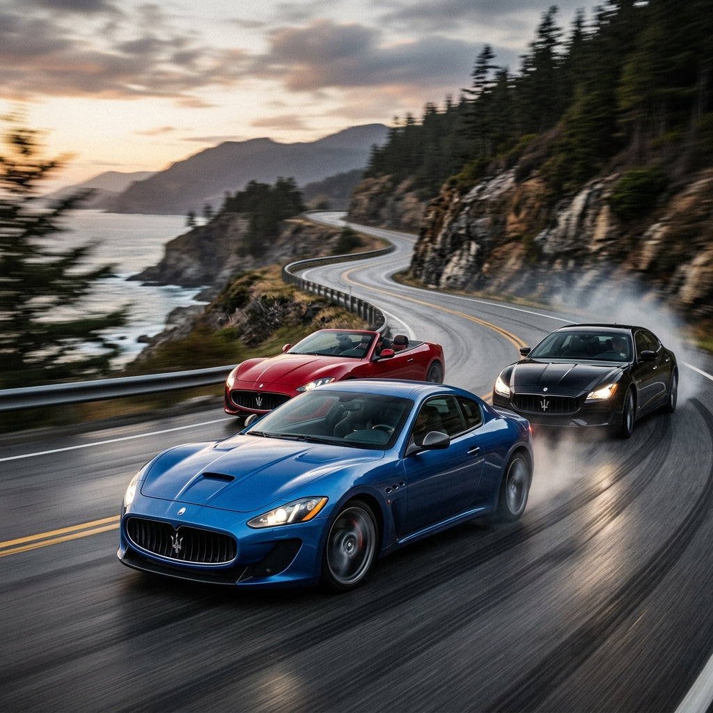Action Shot: Maserati Ghibli,Quattroporte,GranTurismo Driving Fast