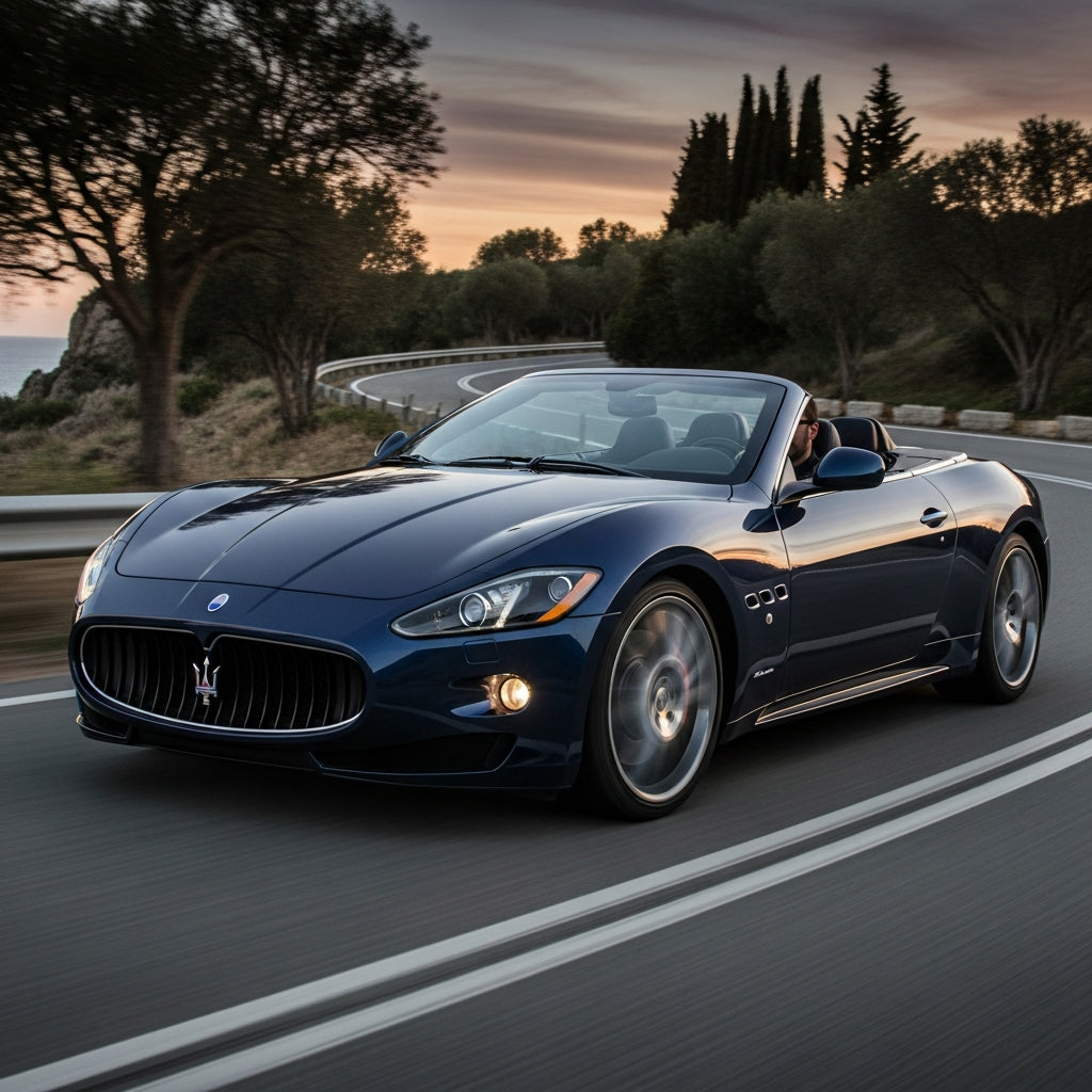 Action Shot: Maserati GranCabrio Driving Fast