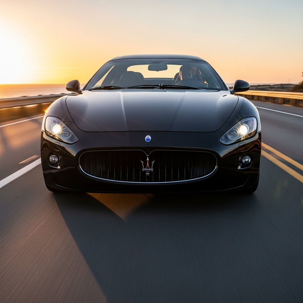 Action Shot: Maserati GranTurismo Driving Fast