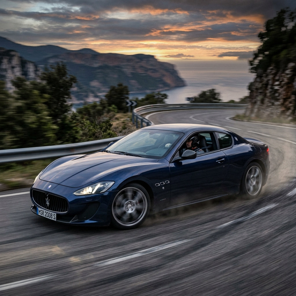 Action Shot: Maserati Gran Turismo Driving Fast