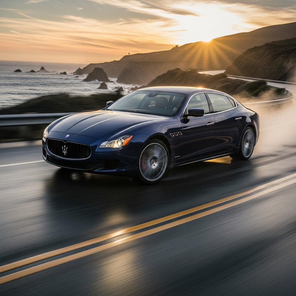 Action Shot: Maserati Quattroporte Driving Fast