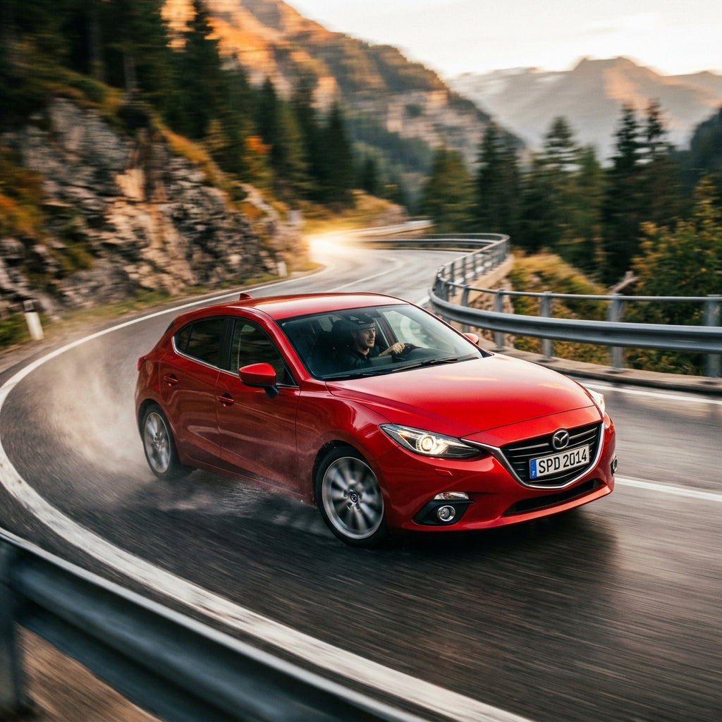 Action Shot: Mazda 3 Driving Fast