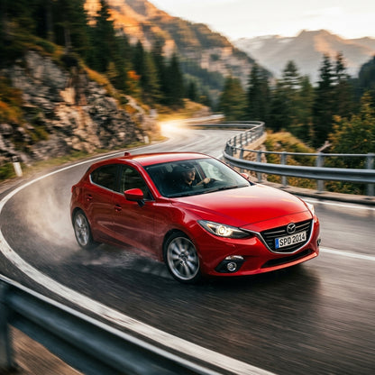 Action Shot: Mazda 3 Driving Fast