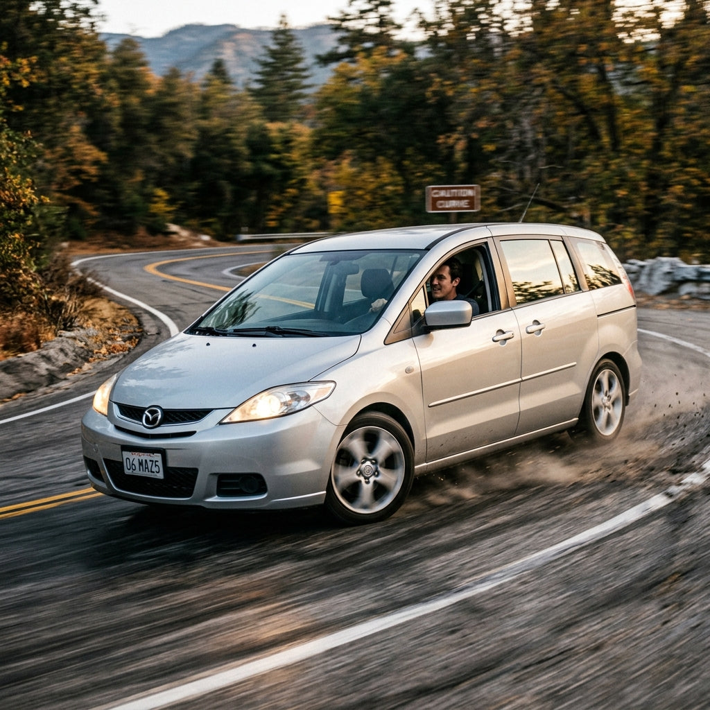 Action Shot: Mazda 5 Driving Fast