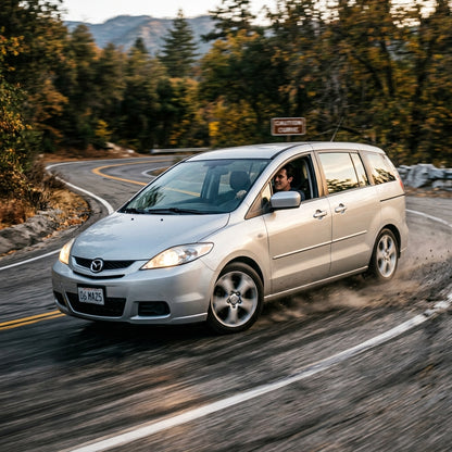 Action Shot: Mazda 5 Driving Fast