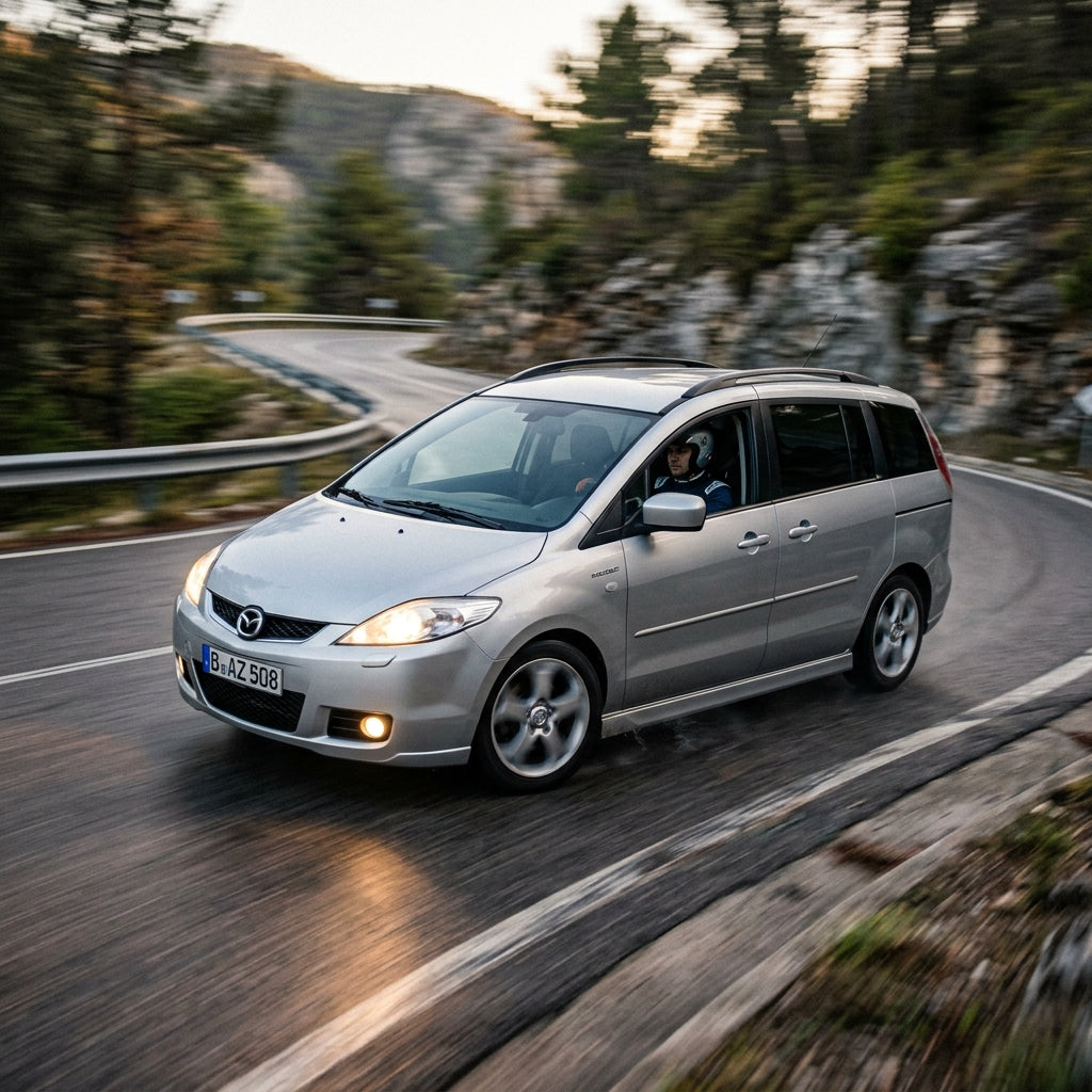 Action Shot: Mazda 5 Driving Fast